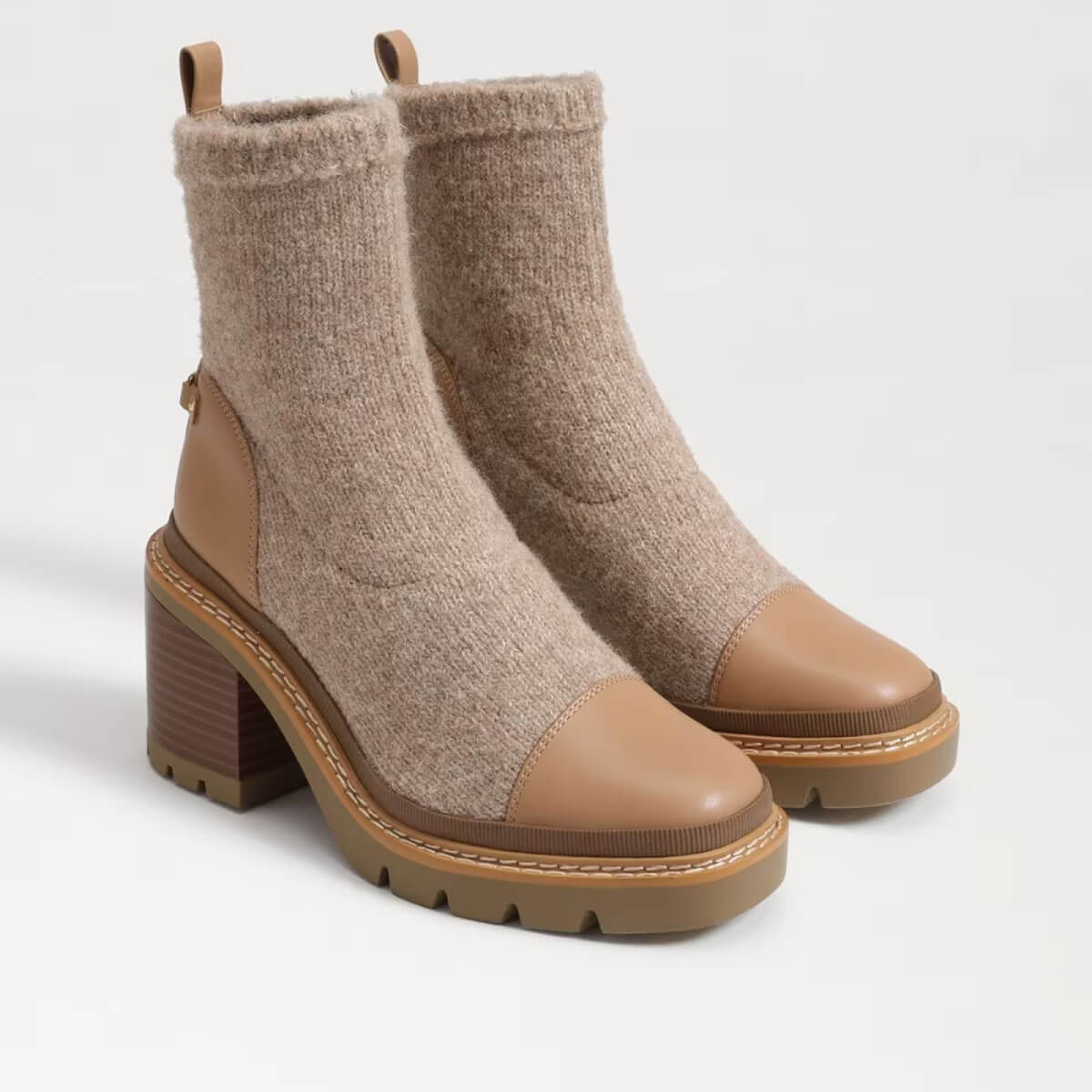 Sam Edelman Rozanna Knit Bootie tan | MILK MONEY milkmoney.co | cute shoes for women. ladies shoes. nice shoes for women. footwear for women. ladies shoes online. ladies footwear. womens shoes and boots. pretty shoes for women. beautiful shoes for women.