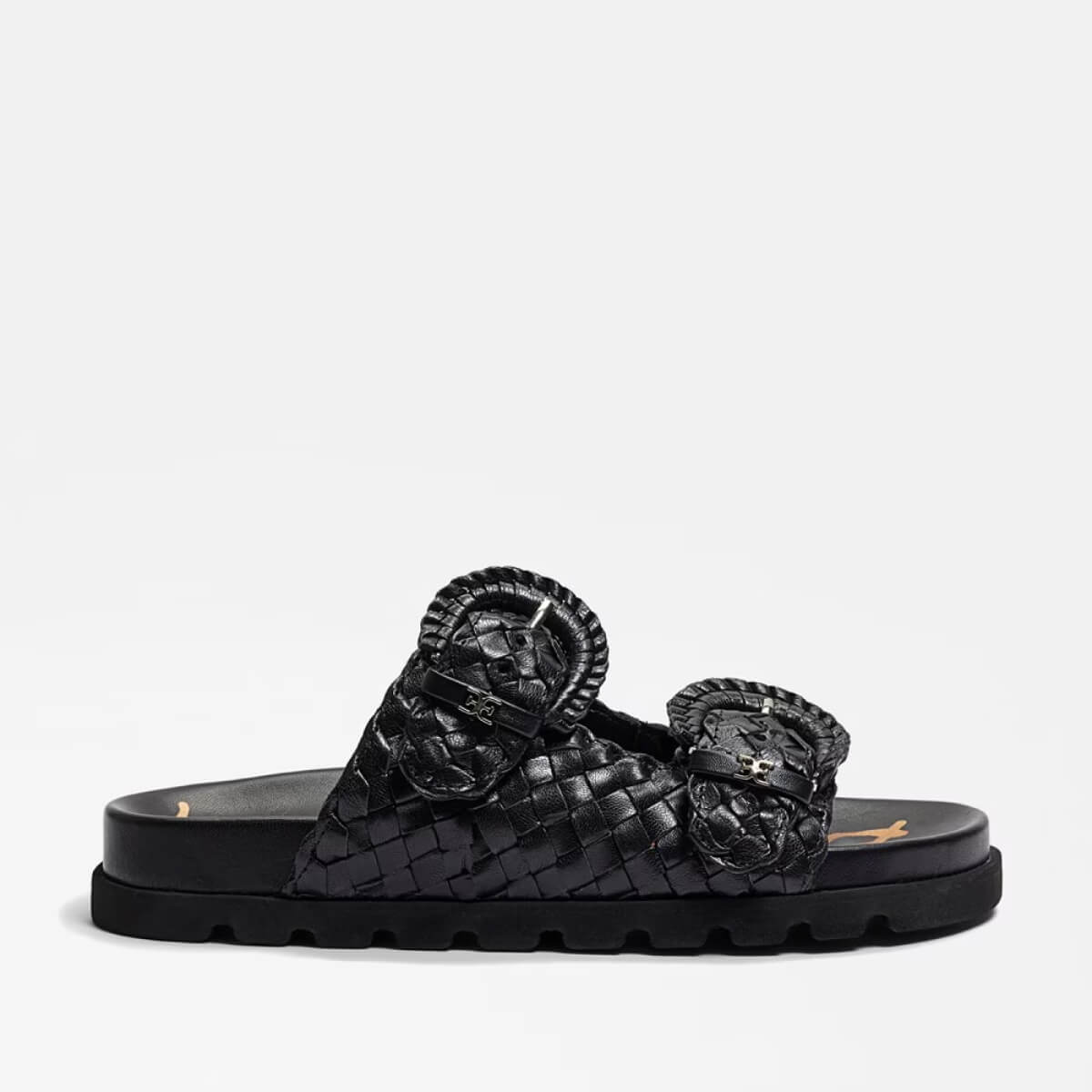 Sam Edelman Tiffanie Slide Sandal black side | MILK MONEY milkmoney.co | cute sandals for women. cute slides for women. trendy womens sandals. women sandals online. pretty sandals for women. cute slides womens.