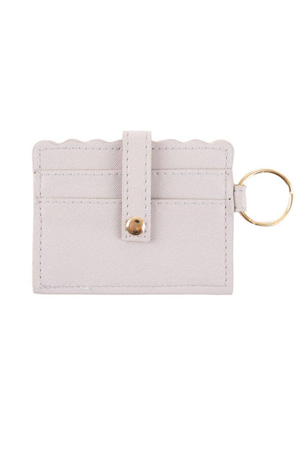 Scallop Card Holder Wallet cream front | MILK MONEY milkmoney.co | women's accessories. cute accessories. trendy accessories. cute accessories for girls. ladies accessories. women's fashion accessories.