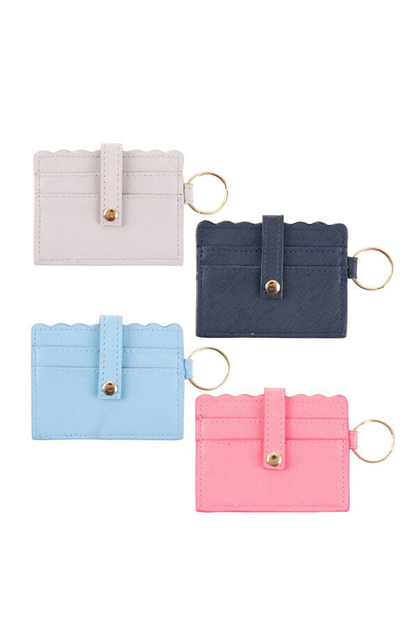 Scallop Card Holder Wallet group front | MILK MONEY milkmoney.co | women's accessories. cute accessories. trendy accessories. cute accessories for girls. ladies accessories. women's fashion accessories.