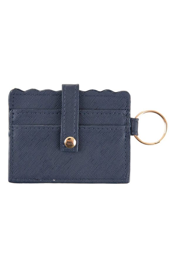 Scallop Card Holder Wallet navy front | MILK MONEY milkmoney.co | women's accessories. cute accessories. trendy accessories. cute accessories for girls. ladies accessories. women's fashion accessories.