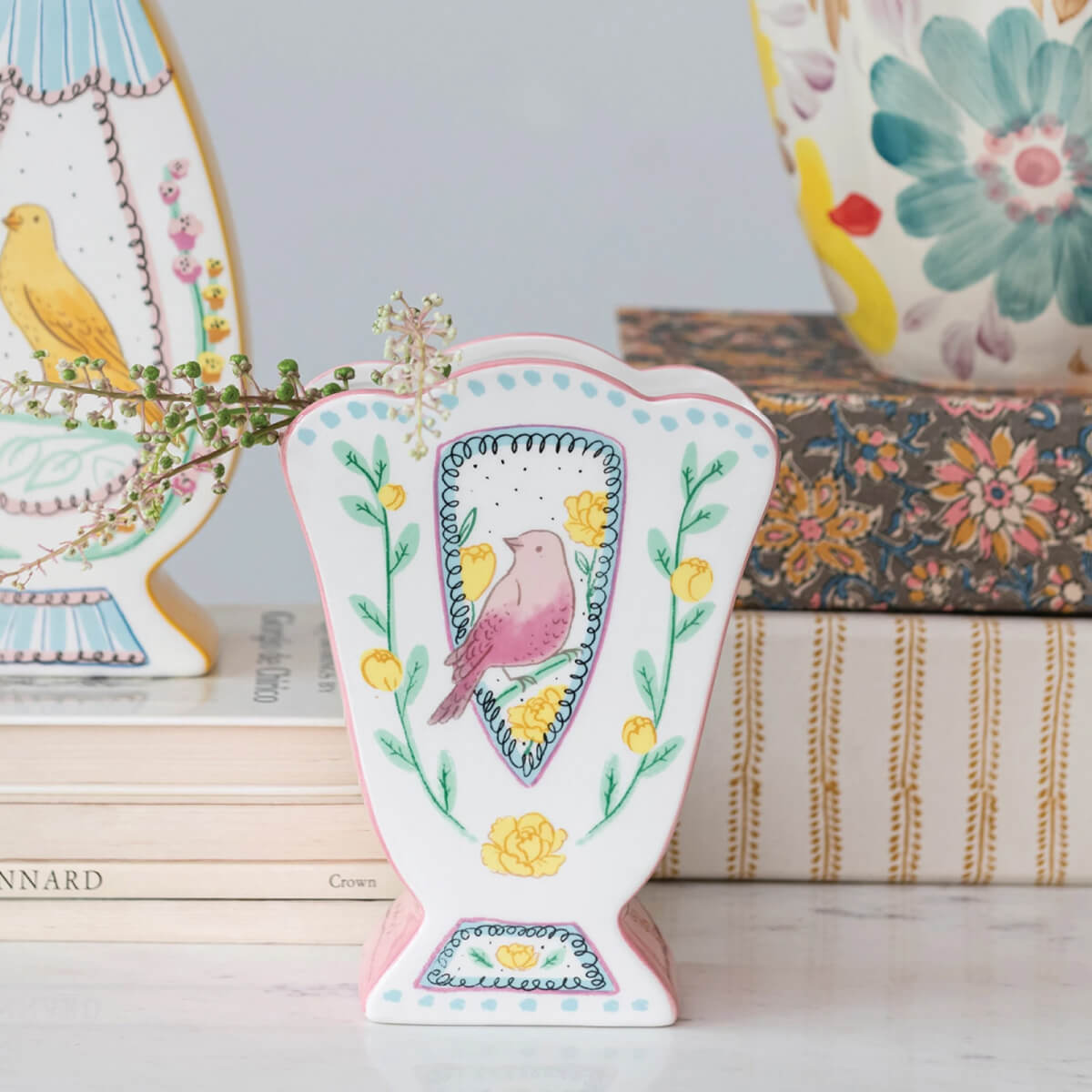 Scalloped Edge & Birds Ceramic Vase front | MILK MONEY milkmoney.co | Home decor online, Modern home decor, Luxury home furnishings, Best home decor, Home accessories for sale, Living room furniture sets, Kitchen decor ideas, Wall art for home, Bathroom accessories, Vintage home decor, Minimalist home decor