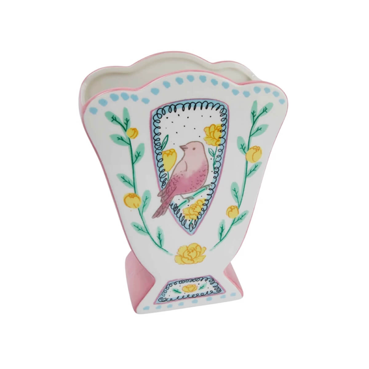 Scalloped Edge & Birds Ceramic Vase front | MILK MONEY milkmoney.co | Home decor online, Modern home decor, Luxury home furnishings, Best home decor, Home accessories for sale, Living room furniture sets, Kitchen decor ideas, Wall art for home, Bathroom accessories, Vintage home decor, Minimalist home decor