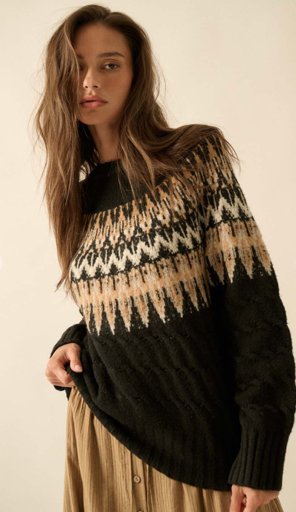 Black Fair Isle Sweater
