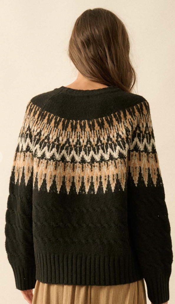 Black Fair Isle Sweater