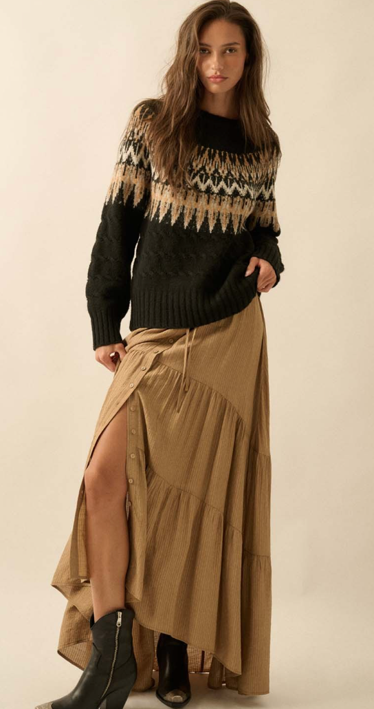 Black Fair Isle Sweater