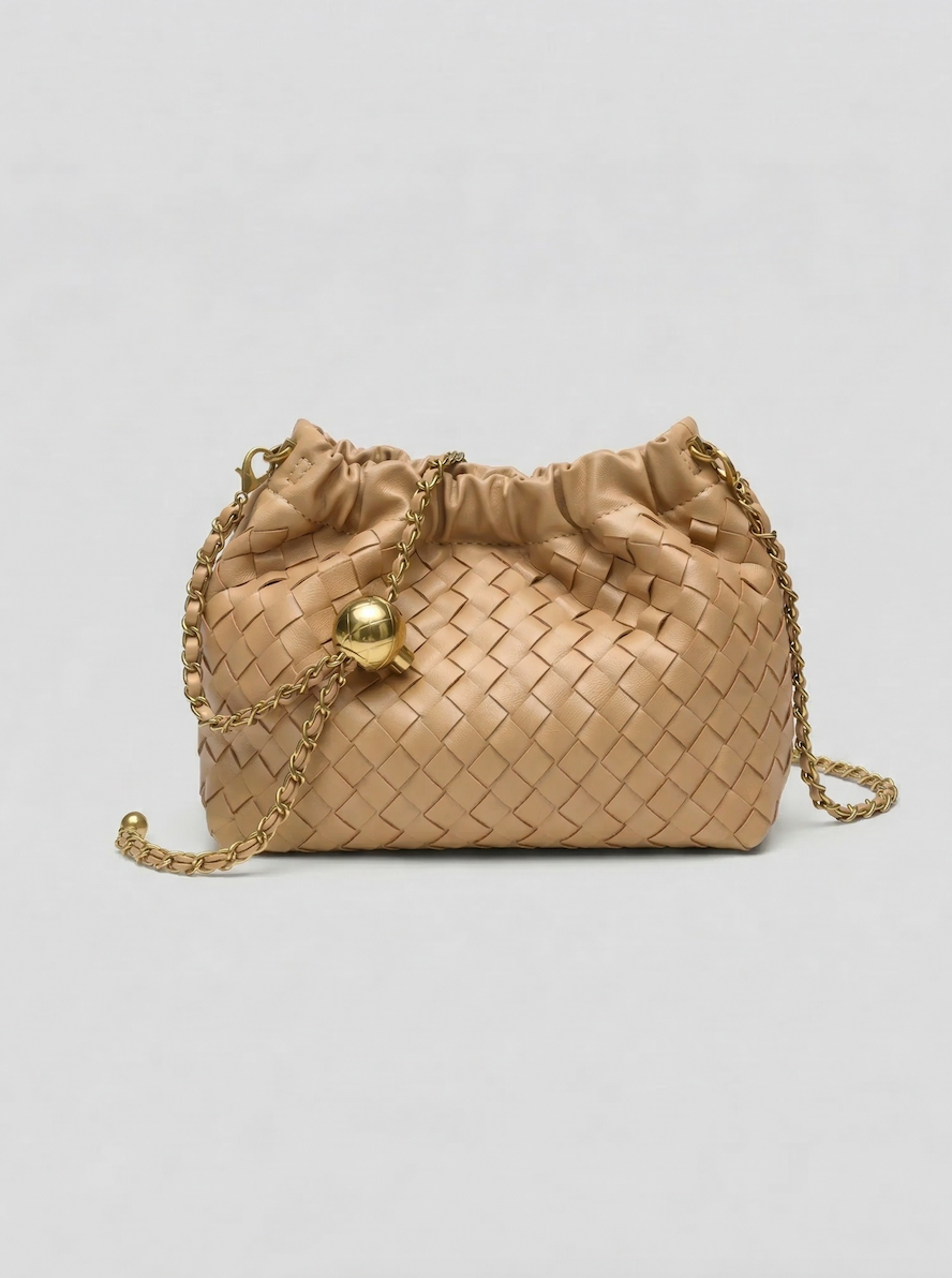 Faux Leather Woven Bag