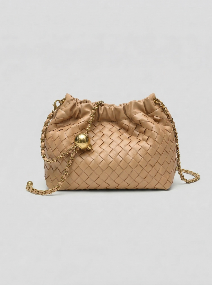 Faux Leather Woven Bag