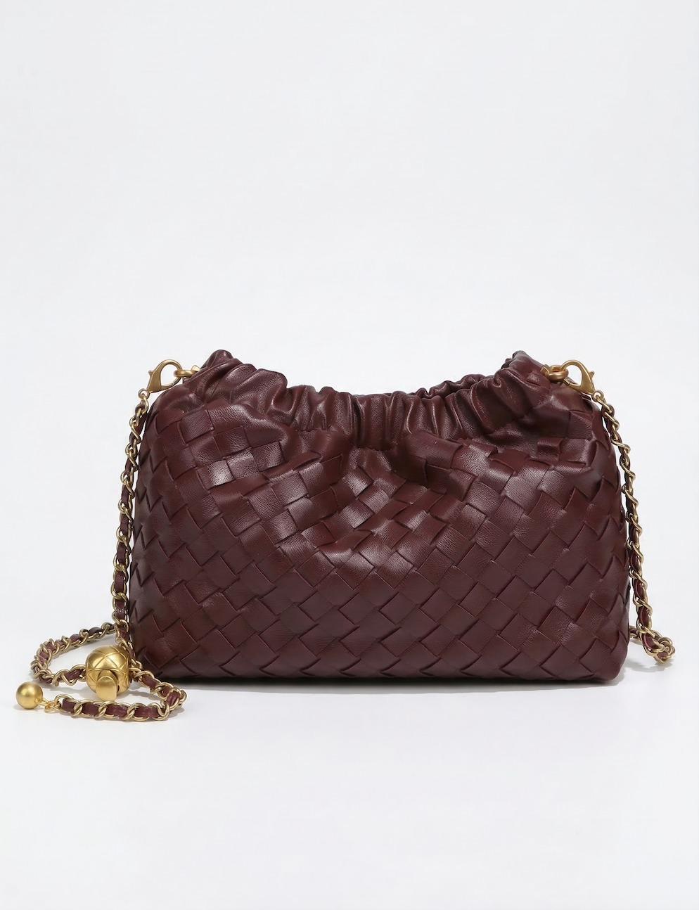 Faux Leather Woven Bag