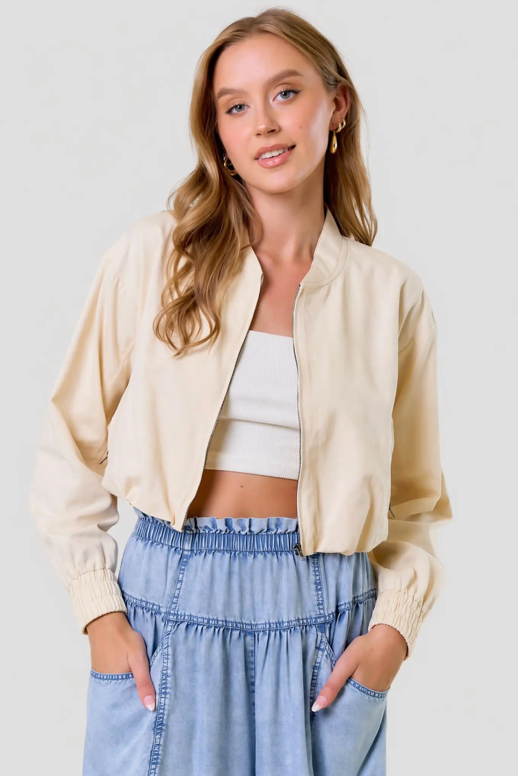 Bubble Hem Bomber Jacket