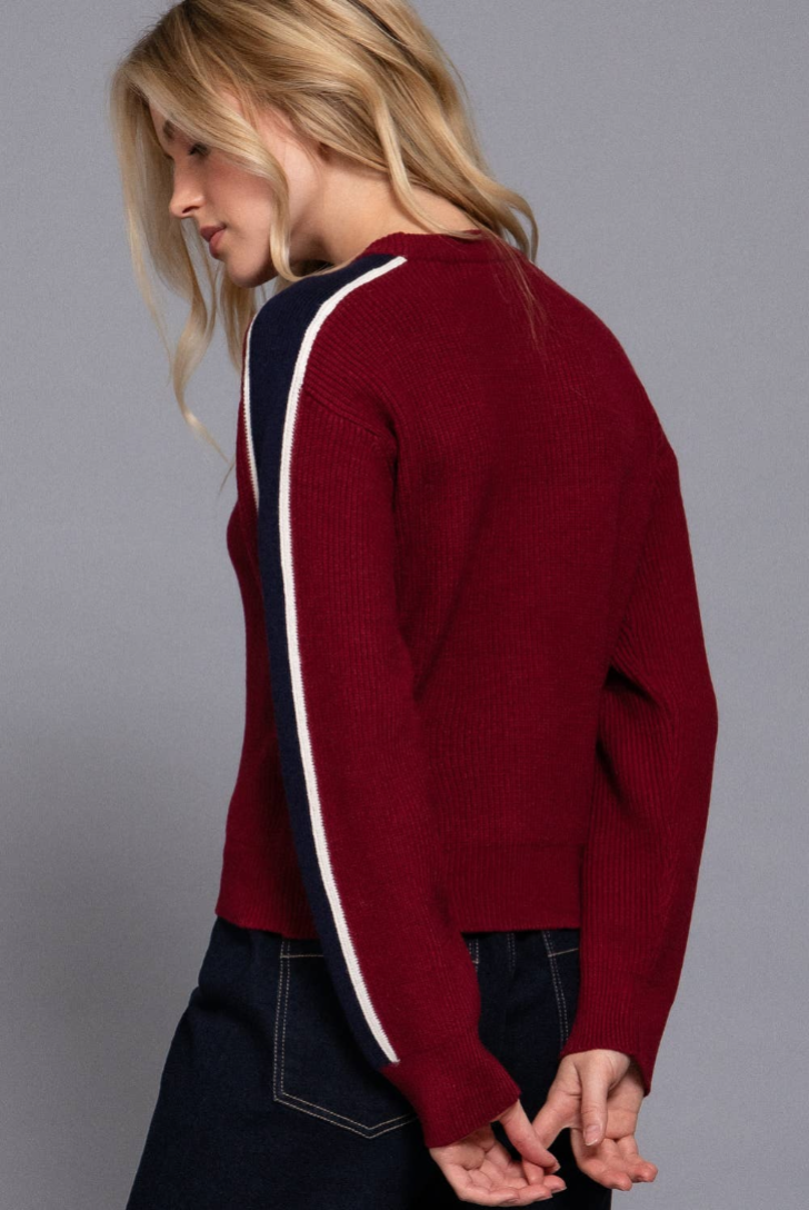 Long Sleeve Colorblock Sweater
