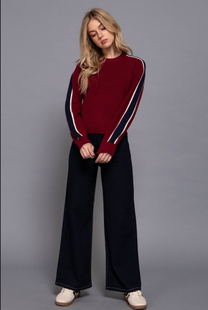 Long Sleeve Colorblock Sweater