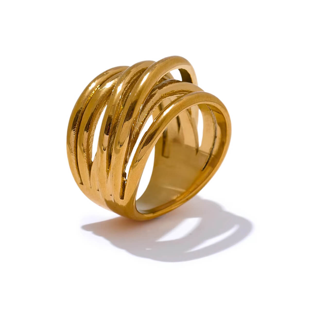 Sculptural Dome Ring gold front | MILK MONEY milkmoney.co | women's jewelry. affordable jewelry. women's jewelry sets. affordable gold jewelry. women's fashion jewelry. silver jewelry for women. jewelry gifts for women. stainless steel jewelry for women. unique women's jewelry.