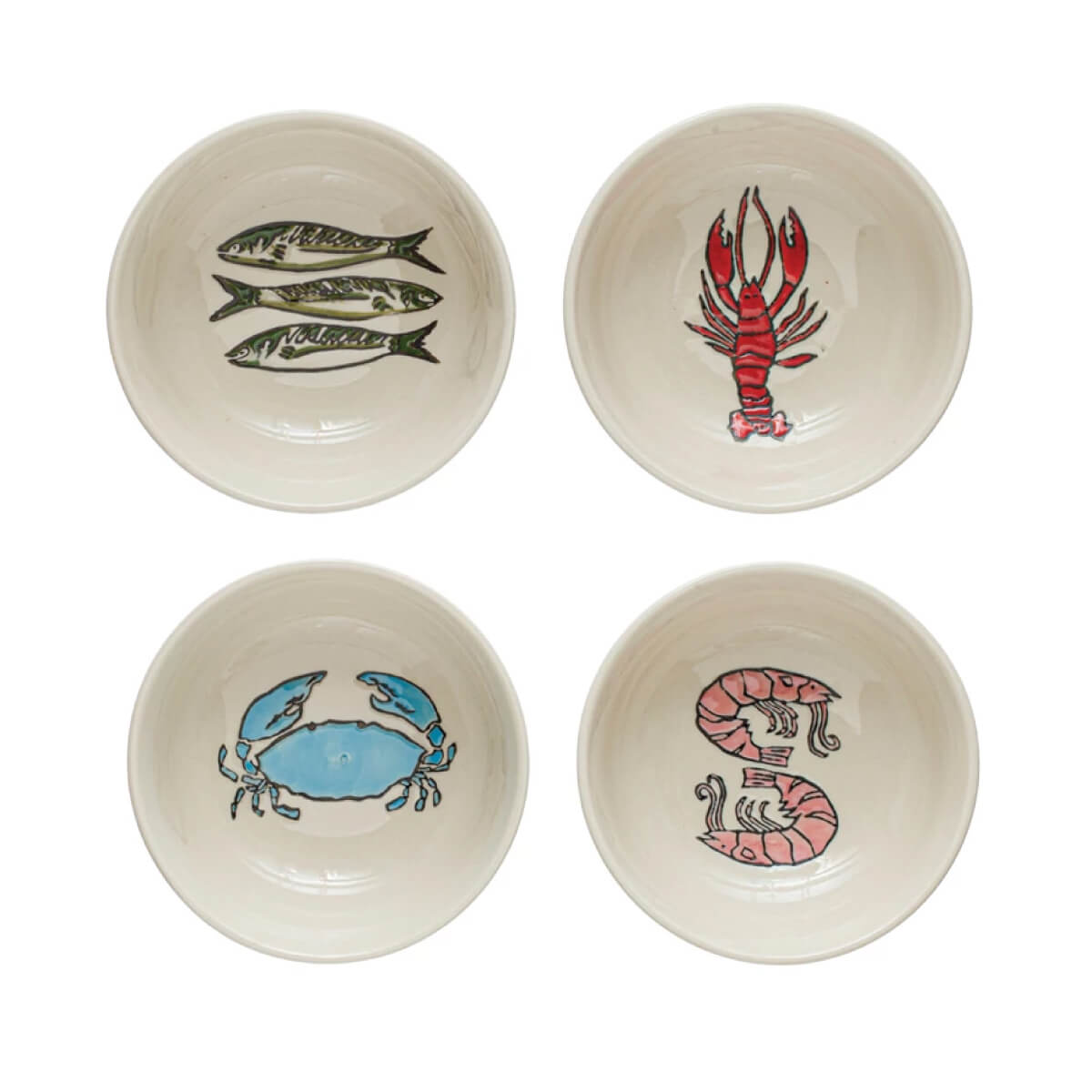 Sea Life Stoneware Mini Bowl top group | MILK MONEY milkmoney.co | white elephant gift ideas, gift, mother's day gift ideas, white elephant gift, gift shops near me