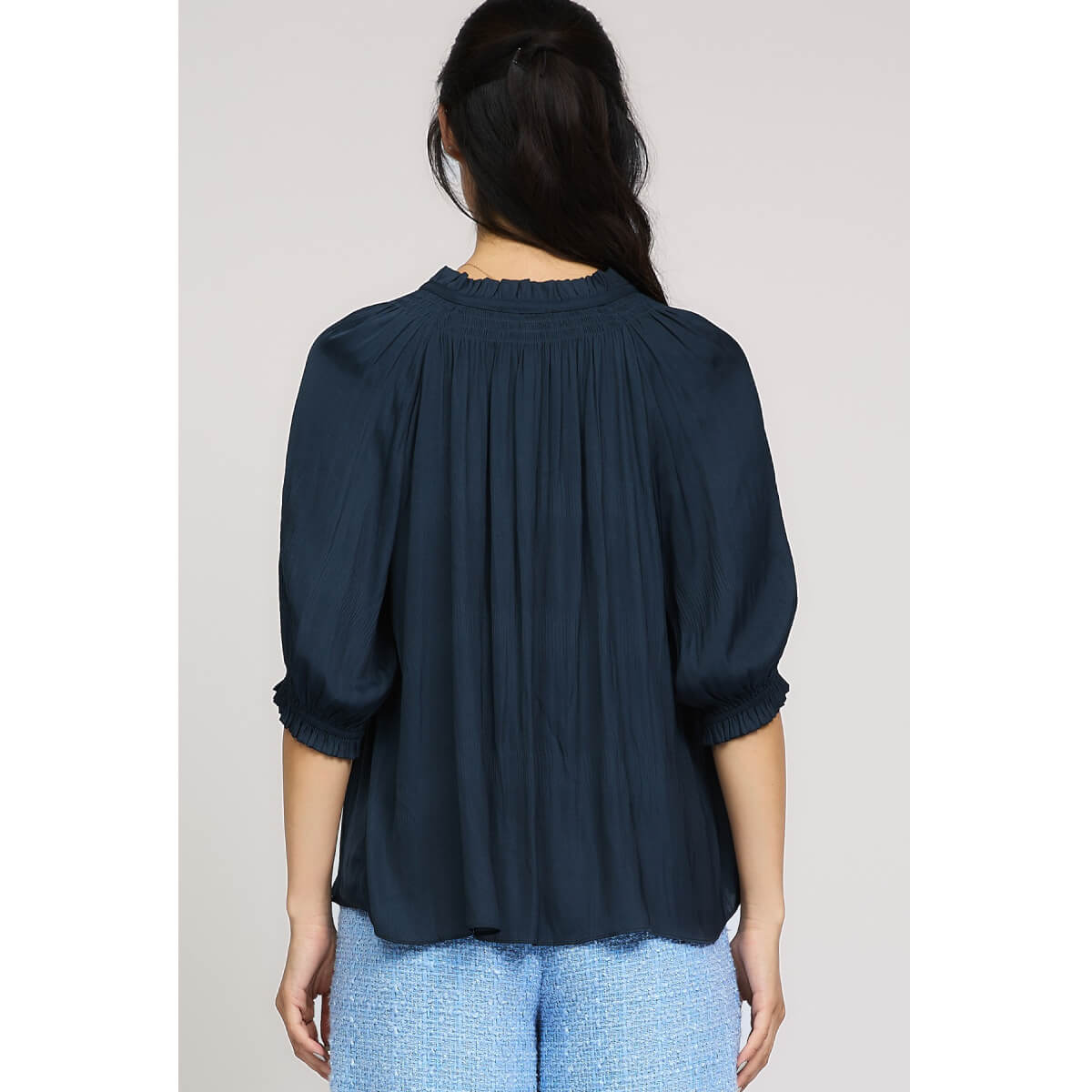 Short Sleeve Tie Front Top