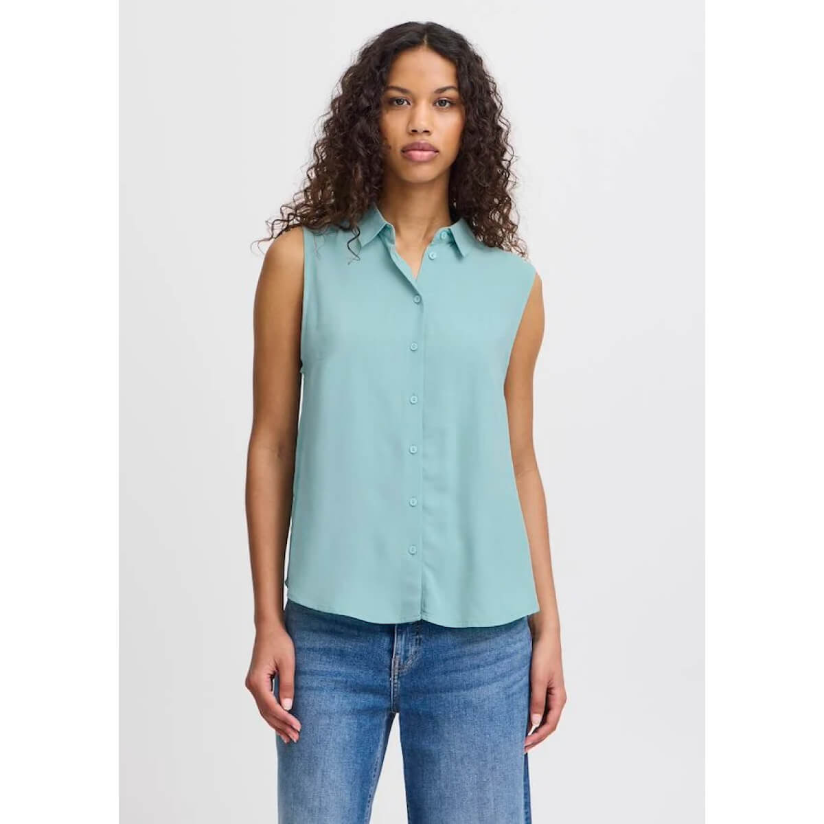 Sleeveless Button Up Shirt Women's Tops MILK MONEY