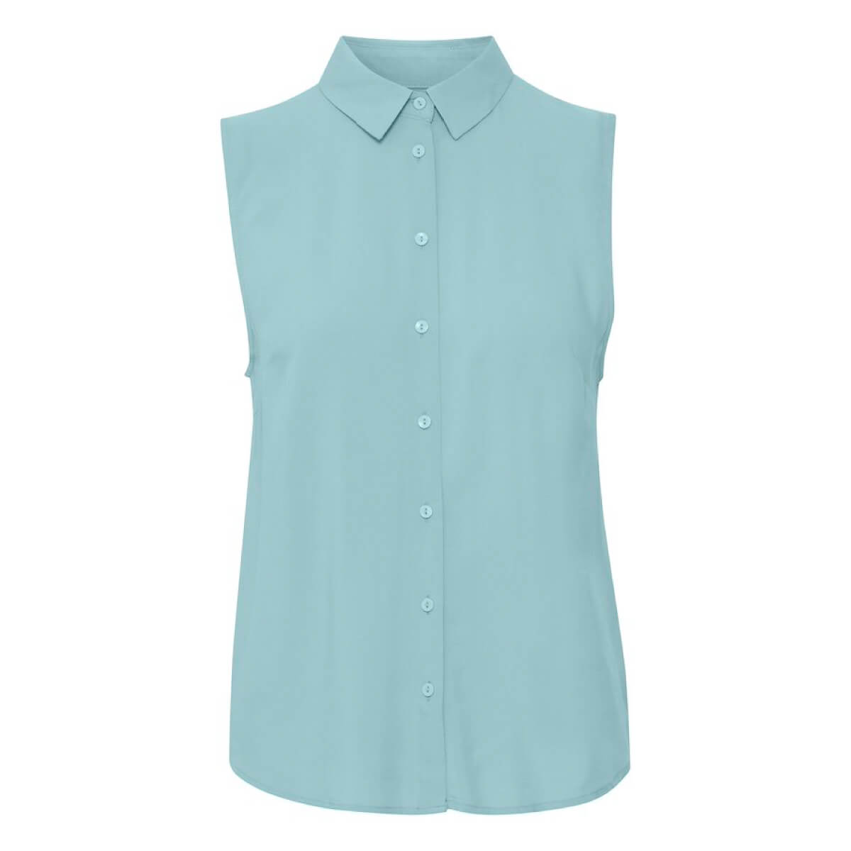 Sleeveless Button Up Shirt blue front | MILK MONEY milkmoney.co | cute tops for women. trendy tops for women. cute blouses for women. stylish tops for women. pretty womens tops.