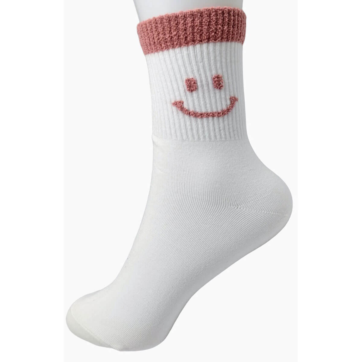 Smiley Face Half Crew Socks
