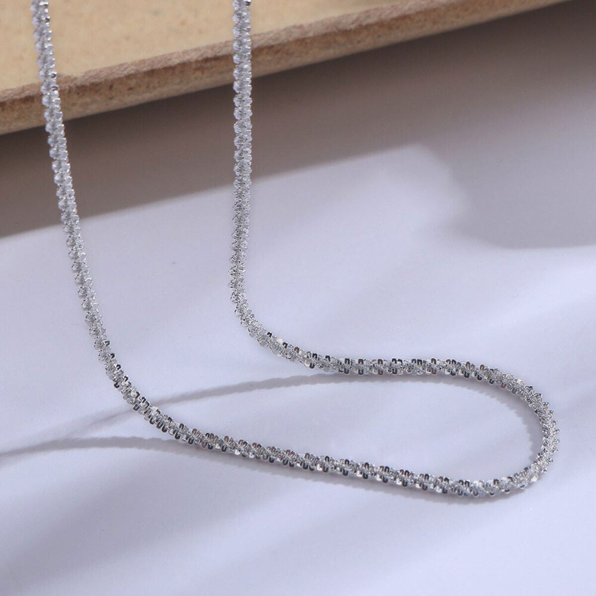 Sparkle Chain Necklace silver front | MILK MONEY milkmoney.co | cute necklaces. pretty necklaces. trendy necklaces. cute simple necklaces. cute gold necklace. cute cheap necklaces. cute necklaces for women. trendy layered necklaces. casual necklace. cute trendy necklaces