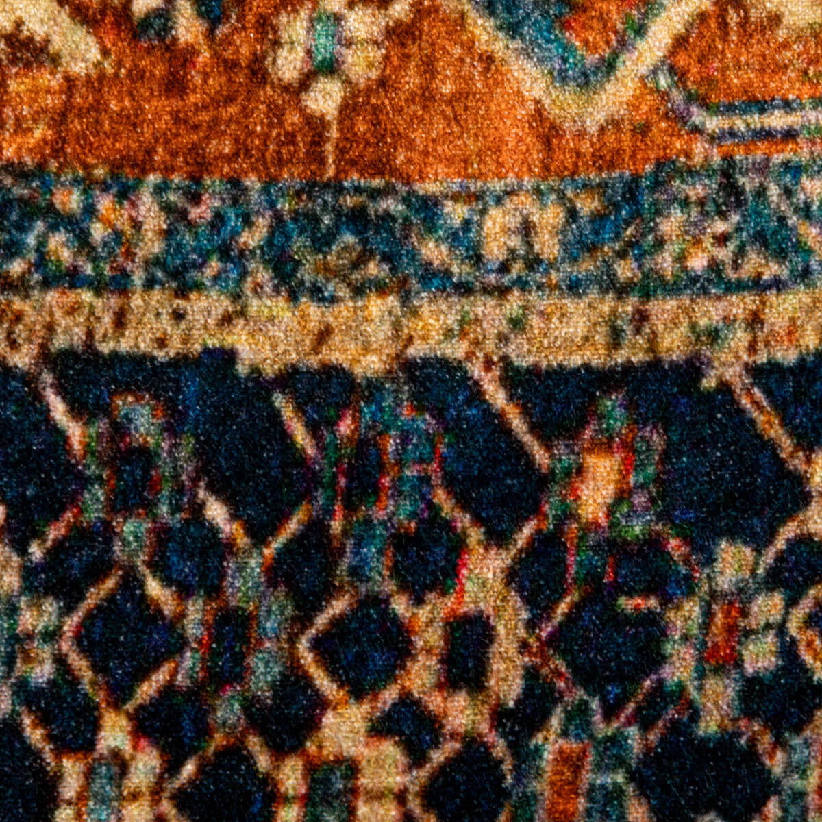 Square Vintage Carpet Pattern Velvet Printed Throw Pillow