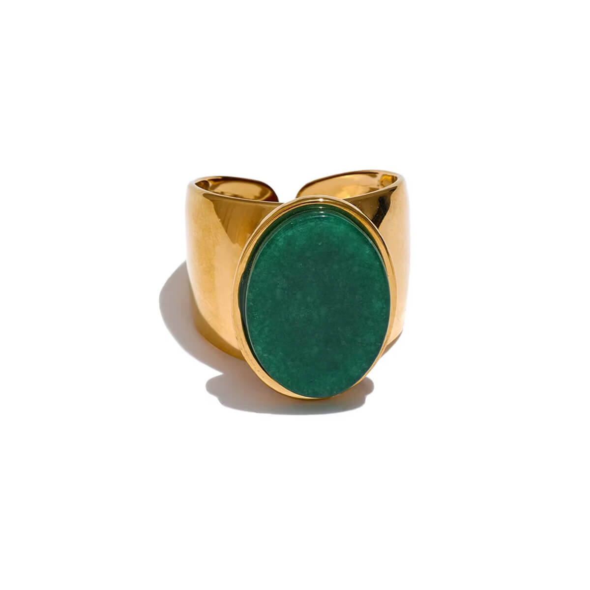 Statement Stone Ring green gold | MILK MONEY milkmoney.co | cute rings, simple rings, casual rings, simple rings for women, trendy rings, cute rings for women, cute cheap rings, casual rings for women