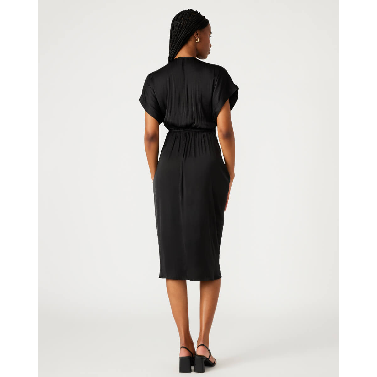 Steve Madden Aimee Ruched Front Midi Dress