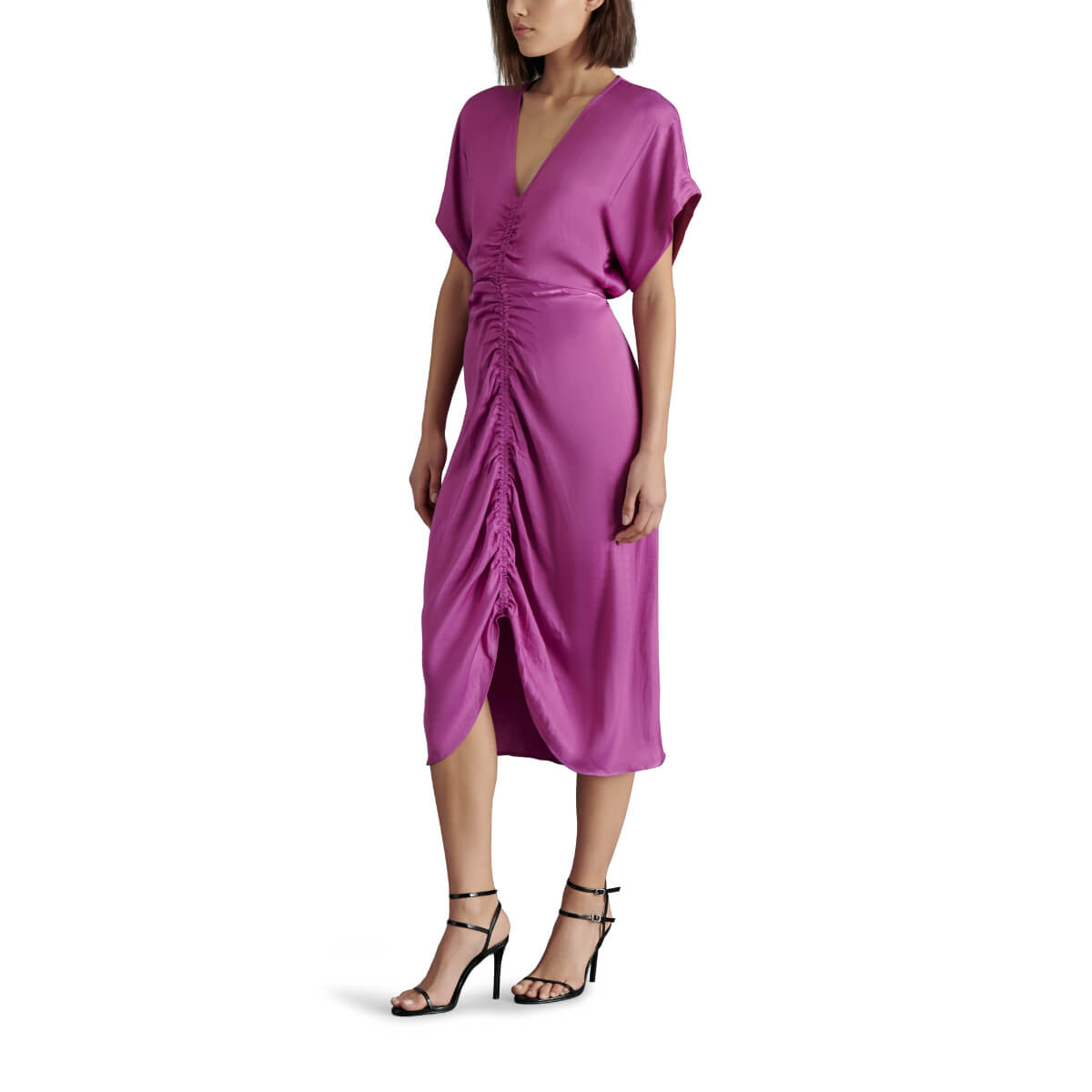 Steve Madden Aimee Ruched Front Midi Dress