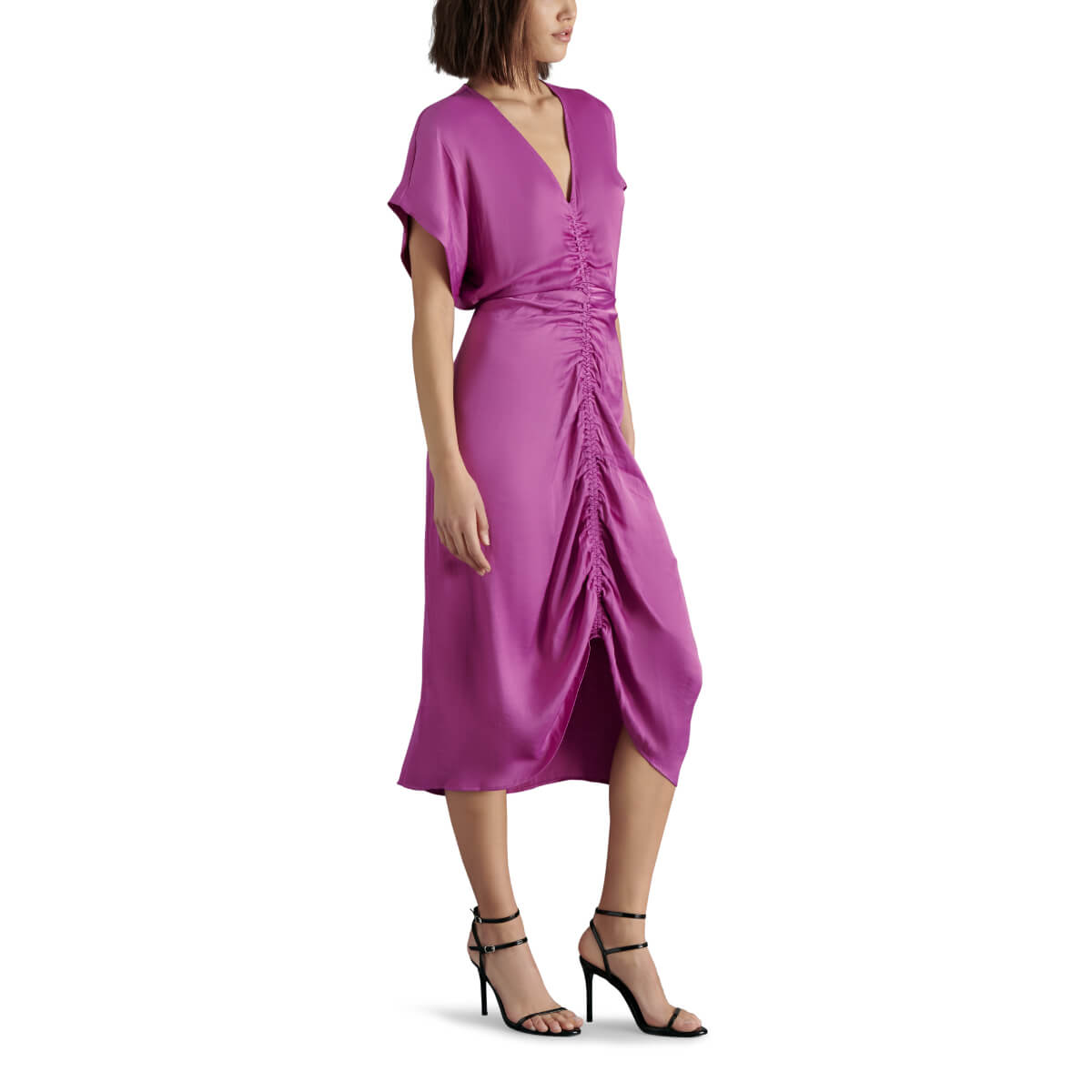 Steve Madden Aimee Ruched Front Midi Dress