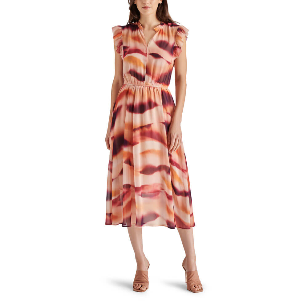 Steve Madden Allegra Midi Dress rose front | MILK MONEY milkmoney.co | cute clothes for women. womens online clothing. trendy online clothing stores. womens casual clothing online. trendy clothes online. trendy women's clothing online. ladies online clothing stores. trendy women's clothing stores. cute female clothes.