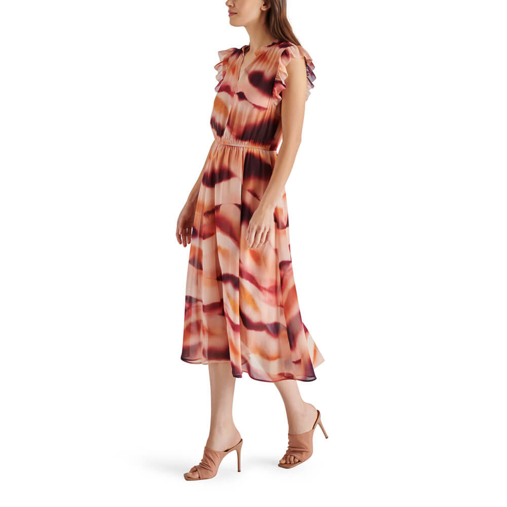 Steve Madden Allegra Midi Dress rose side | MILK MONEY milkmoney.co | cute clothes for women. womens online clothing. trendy online clothing stores. womens casual clothing online. trendy clothes online. trendy women's clothing online. ladies online clothing stores. trendy women's clothing stores. cute female clothes.