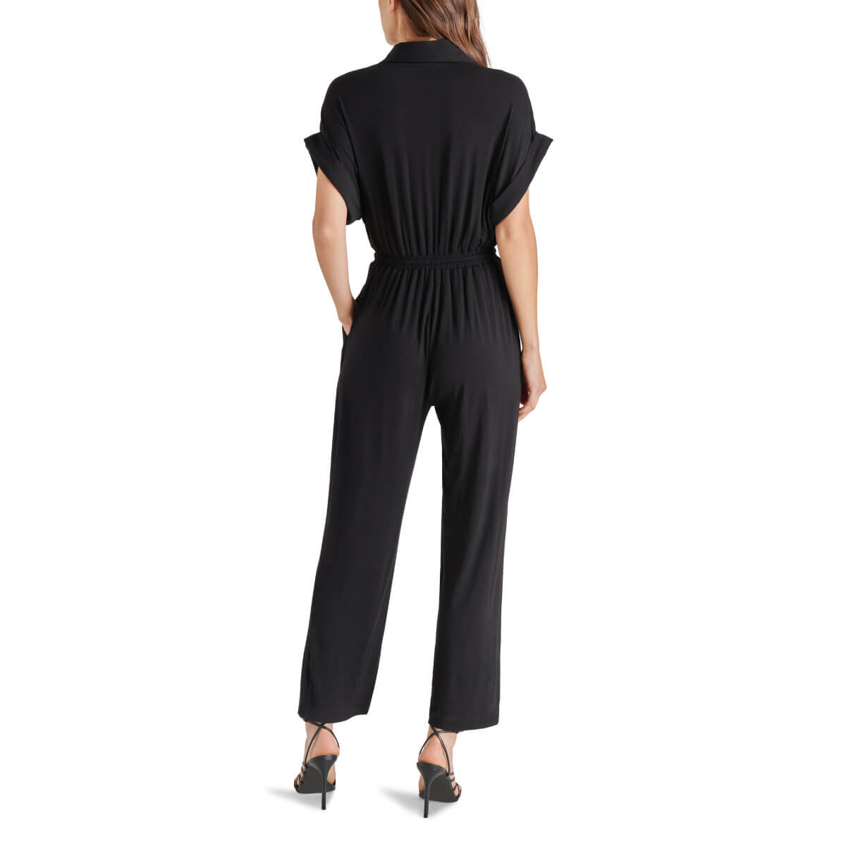 Steve Madden Alya Jumpsuit black back | MILK MONEY milkmoney.co | cute clothes for women. womens online clothing. trendy online clothing stores. womens casual clothing online. trendy clothes online. trendy women's clothing online. ladies online clothing stores. trendy women's clothing stores. cute female clothes.