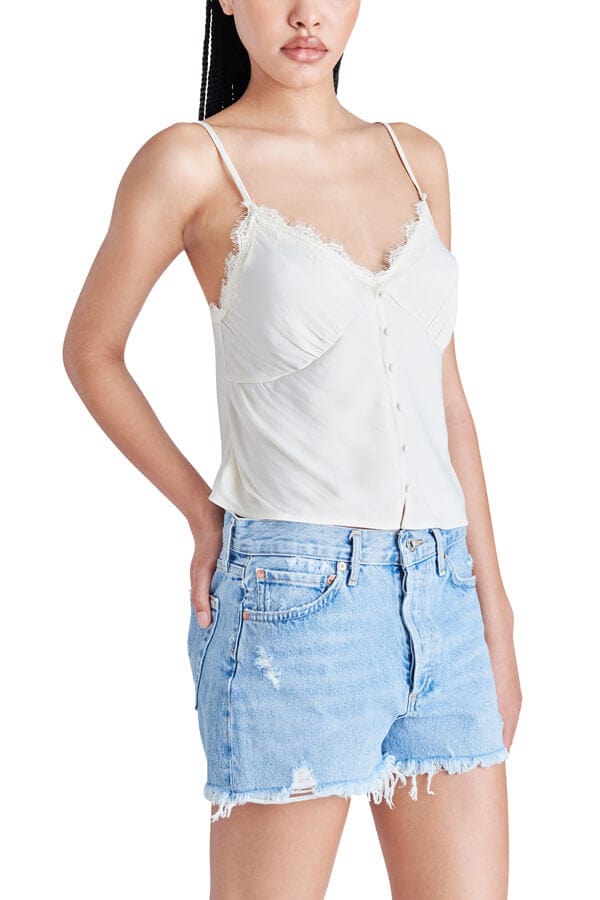 Steve Madden Asher Tank Top cream side | MILK MONEY milkmoney.co | cute tops for women. trendy tops for women. cute blouses for women. stylish tops for women. pretty womens tops.
