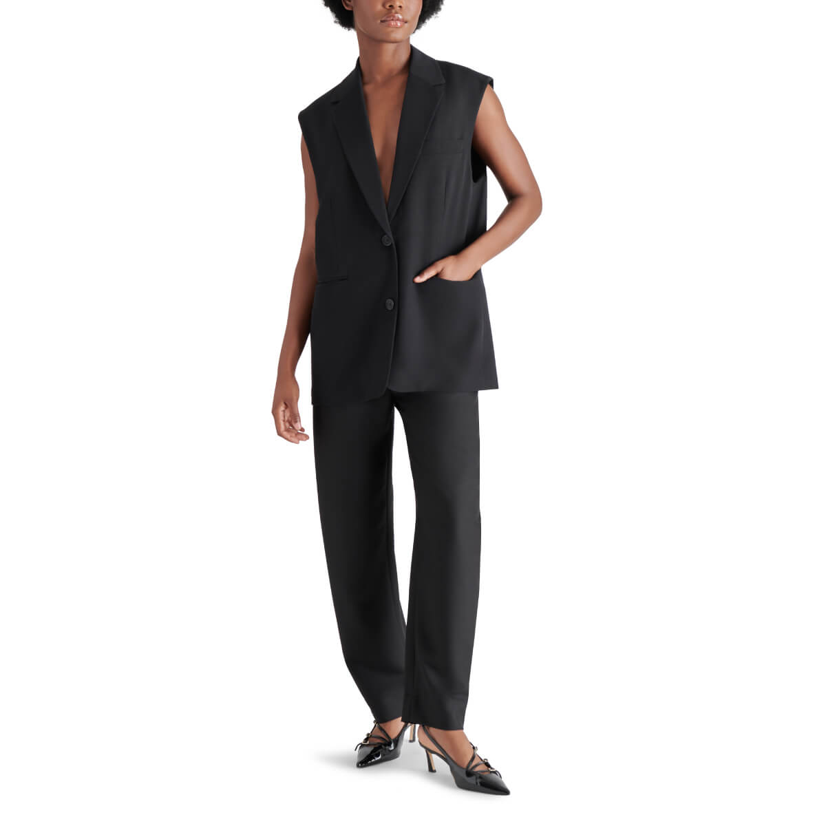 Steve Madden Ashton Vest black front | MILK MONEY milkmoney.co | cute tops for women. trendy tops for women. cute blouses for women. stylish tops for women. pretty womens tops.