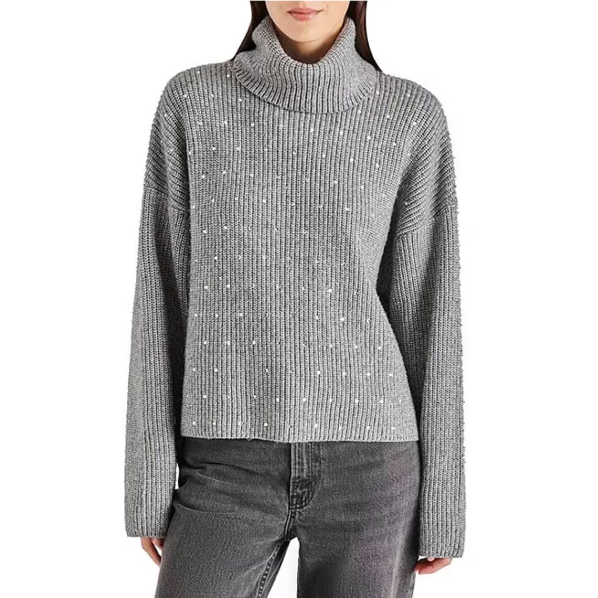Steve Madden Astro Sequin Turtle Neck Sweater