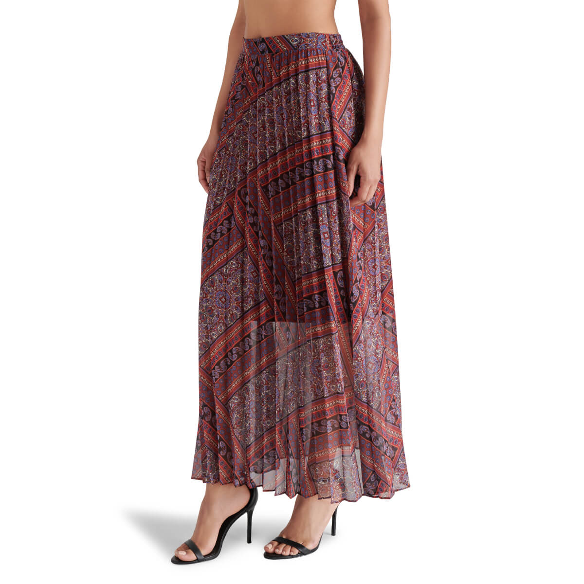 Steve Madden Coppola Maxi Skirt red side | MILK MONEY milkmoney.co | cute clothes for women. womens online clothing. trendy online clothing stores. womens casual clothing online. trendy clothes online. trendy women's clothing online. ladies online clothing stores. trendy women's clothing stores. cute female clothes.