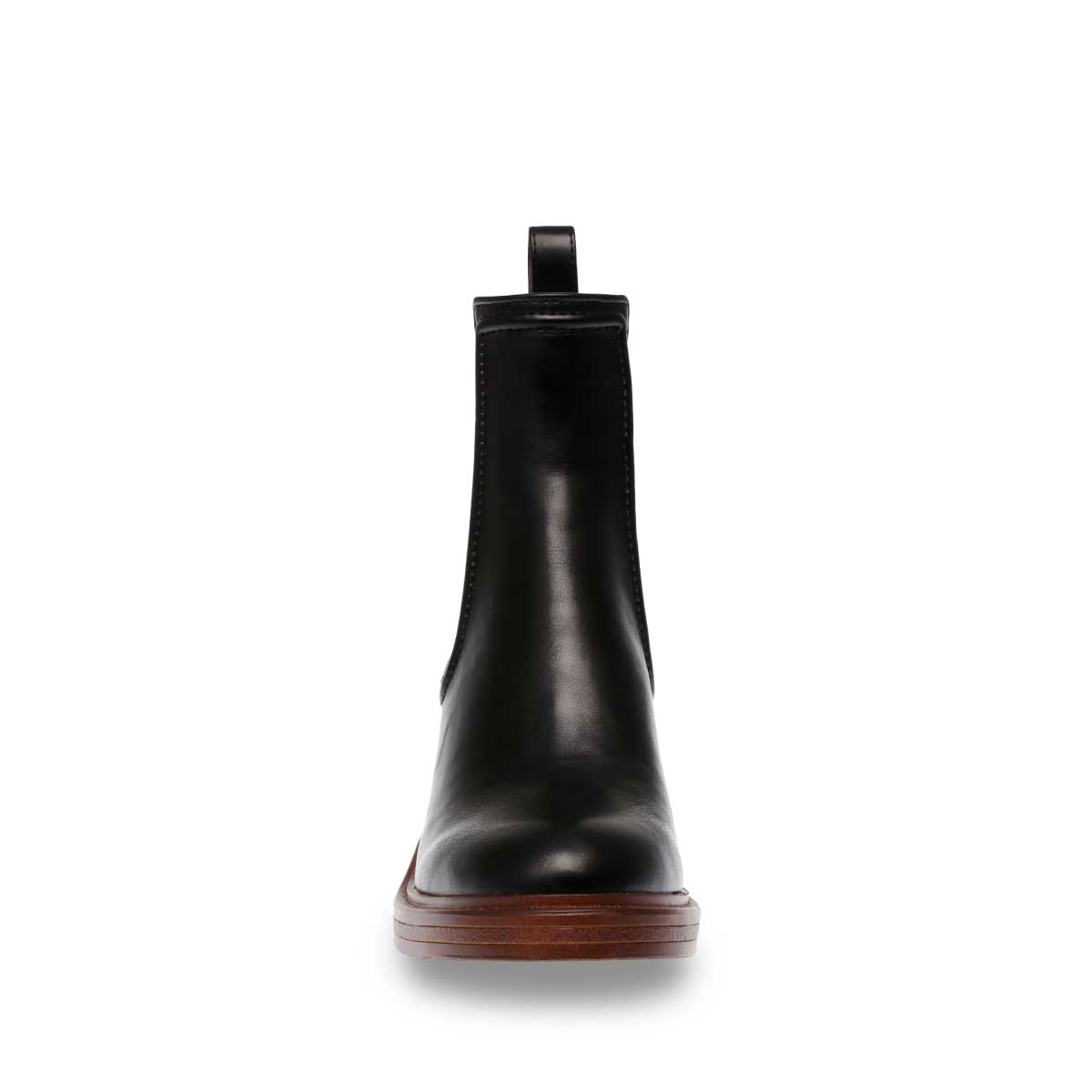 Steve Madden Curtsy Platform Chelsea Boot black leather front | MILK MONEY milkmoney.co | cute shoes for women. ladies shoes. nice shoes for women. ladies shoes online. ladies footwear. womens shoes and boots. pretty shoes for women. beautiful shoes for women.