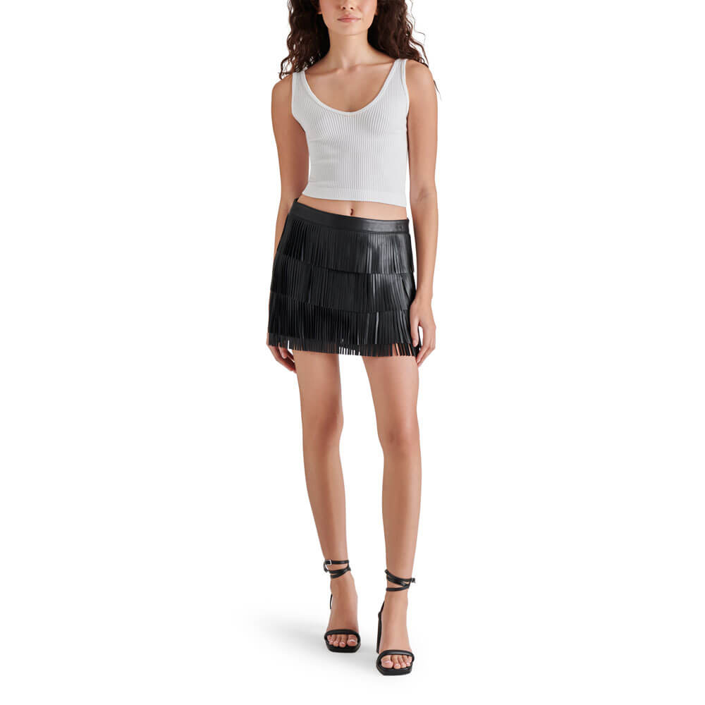 Steve Madden Danika Skirt black front | MILK MONEY milkmoney.co | cute clothes for women. womens online clothing. trendy online clothing stores. womens casual clothing online. trendy clothes online. trendy women's clothing online. ladies online clothing stores. trendy women's clothing stores. cute female clothes.