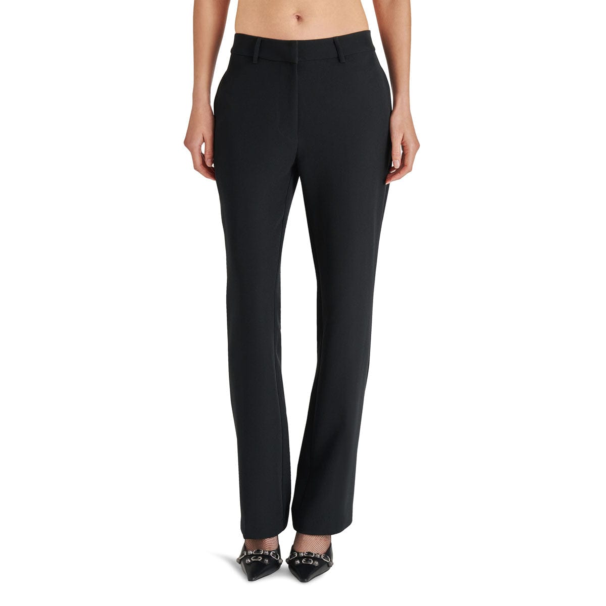 Steve Madden Devin Bootcut Pants black front | MILK MONEY milkmoney.co | cute clothes for women. womens online clothing. trendy online clothing stores. womens casual clothing online. trendy clothes online. trendy women's clothing online. ladies online clothing stores. trendy women's clothing stores. cute female clothes.