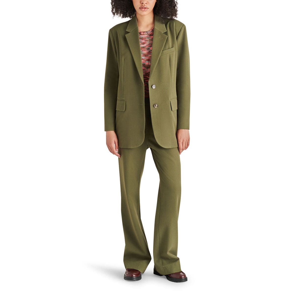 Steve Madden Devin Bootcut Pants olive front | MILK MONEY milkmoney.co | cute clothes for women. womens online clothing. trendy online clothing stores. womens casual clothing online. trendy clothes online. trendy women's clothing online. ladies online clothing stores. trendy women's clothing stores. cute female clothes.