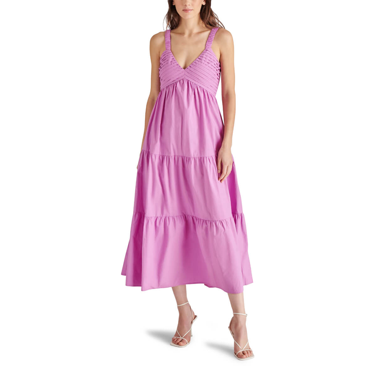 Steve Madden Eliora Tiered Cotton Sundress berry front | MILK MONEY milkmoney.co | cute clothes for women. womens online clothing. trendy online clothing stores. womens casual clothing online. trendy clothes online. trendy women's clothing online. ladies online clothing stores. trendy women's clothing stores. cute female clothes.