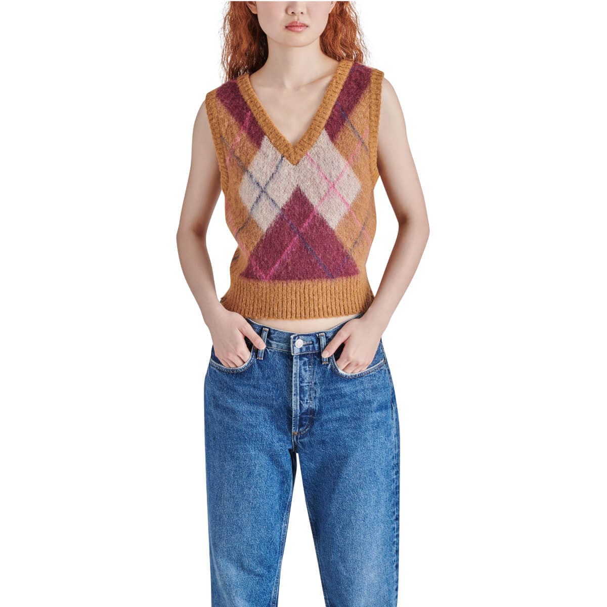 Steve Madden Ella Sweater Vest brown front | MILK MONEY milkmoney.co | cute sweaters for women, cute knit sweaters, cute pullover sweaters