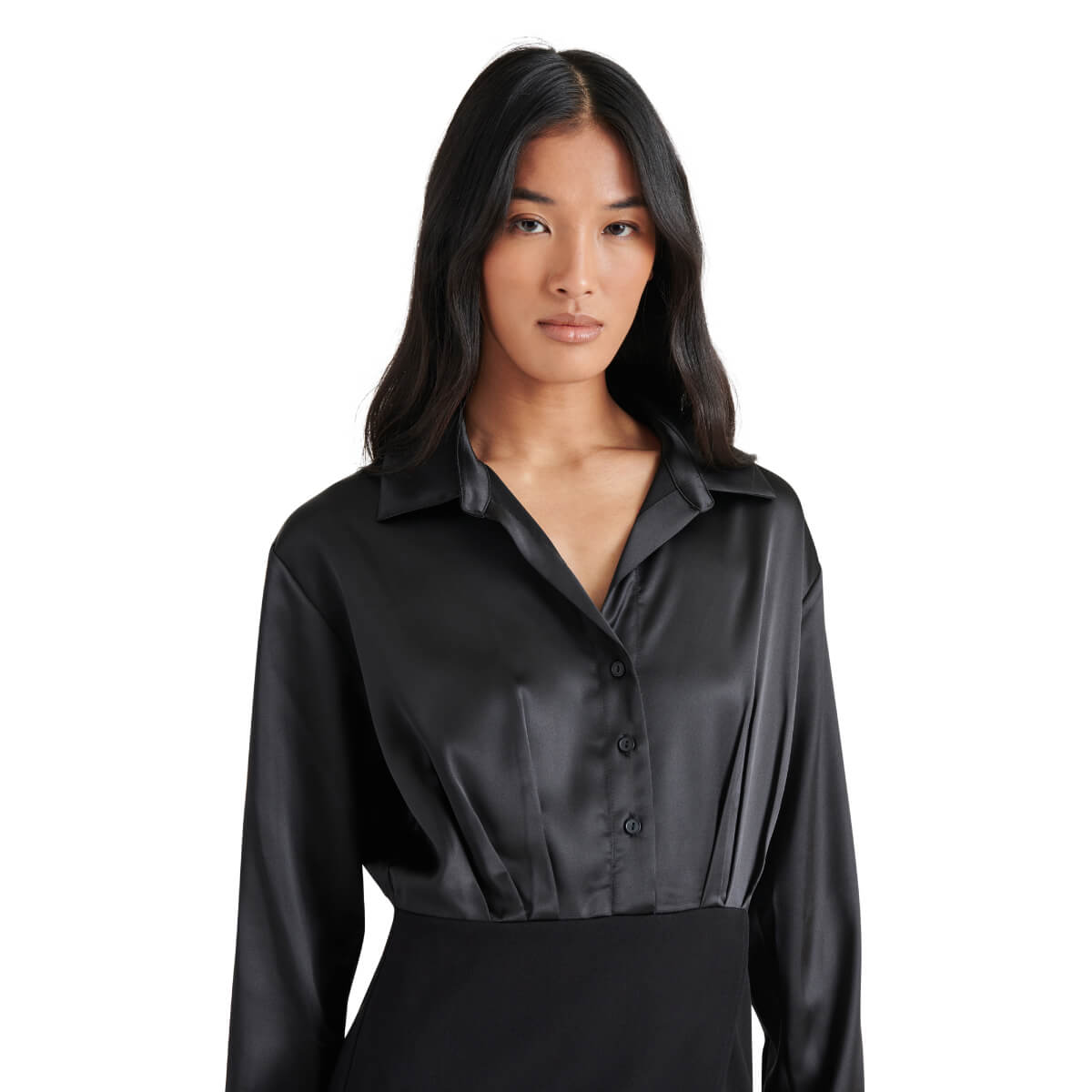 Steve Madden Enzo Mini Dress black front | MILK MONEY milkmoney.co | cute clothes for women. womens online clothing. trendy online clothing stores. womens casual clothing online. trendy clothes online. trendy women's clothing online. ladies online clothing stores. trendy women's clothing stores. cute female clothes.