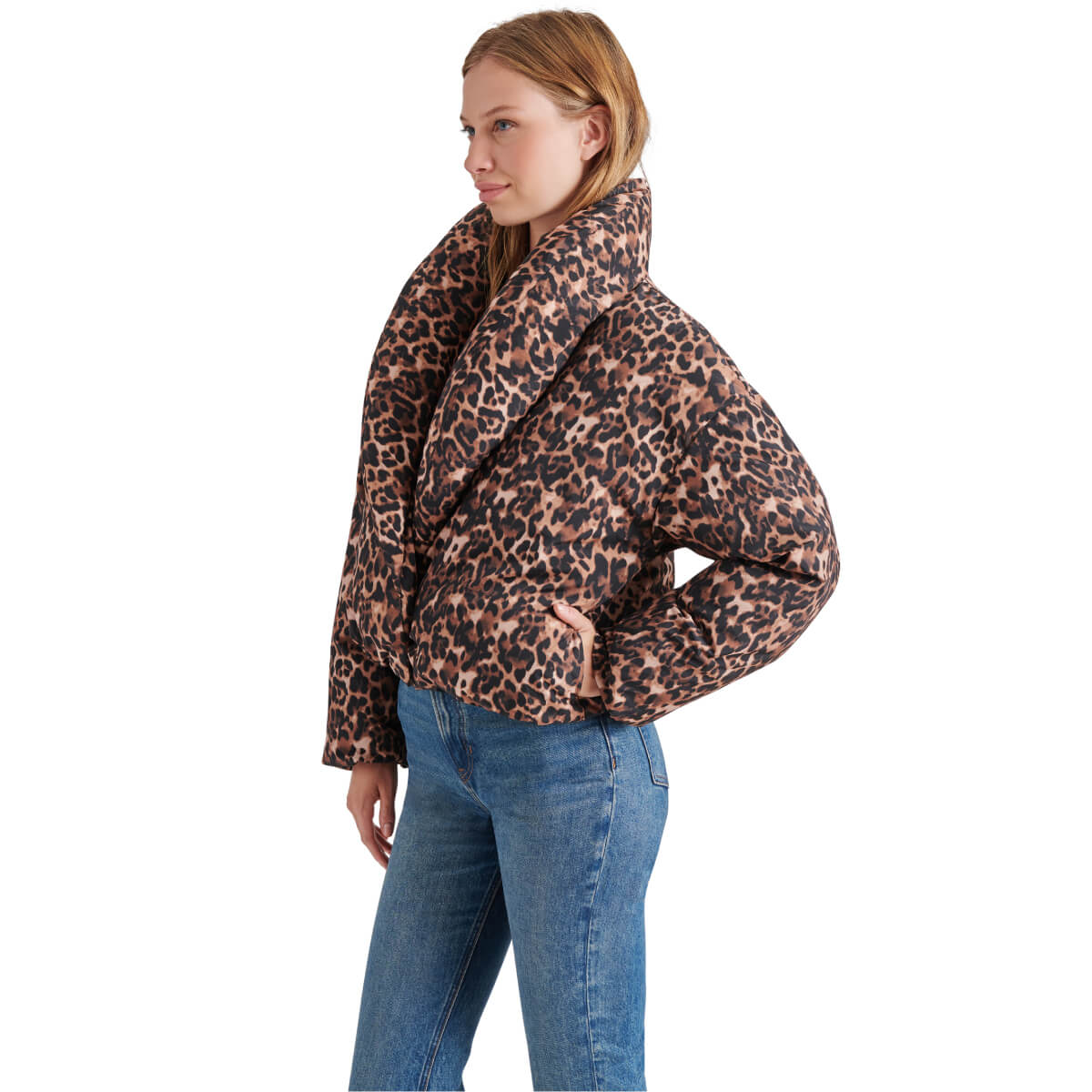Steve Madden Evy Leopard Coat side | MILK MONEY milkmoney.co | cute jackets for women. cute coats. cool jackets for women. stylish jackets for women. trendy jackets for women. trendy womens coats.