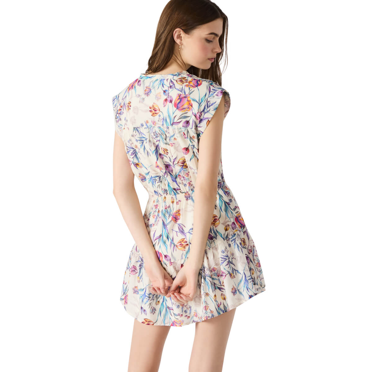 Steve Madden Faith Floral Tiered Cotton Minidress back | MILK MONEY milkmoney.co | cute clothes for women. womens online clothing. trendy online clothing stores. womens casual clothing online. trendy clothes online. trendy women's clothing online. ladies online clothing stores. trendy women's clothing stores. cute female clothes.