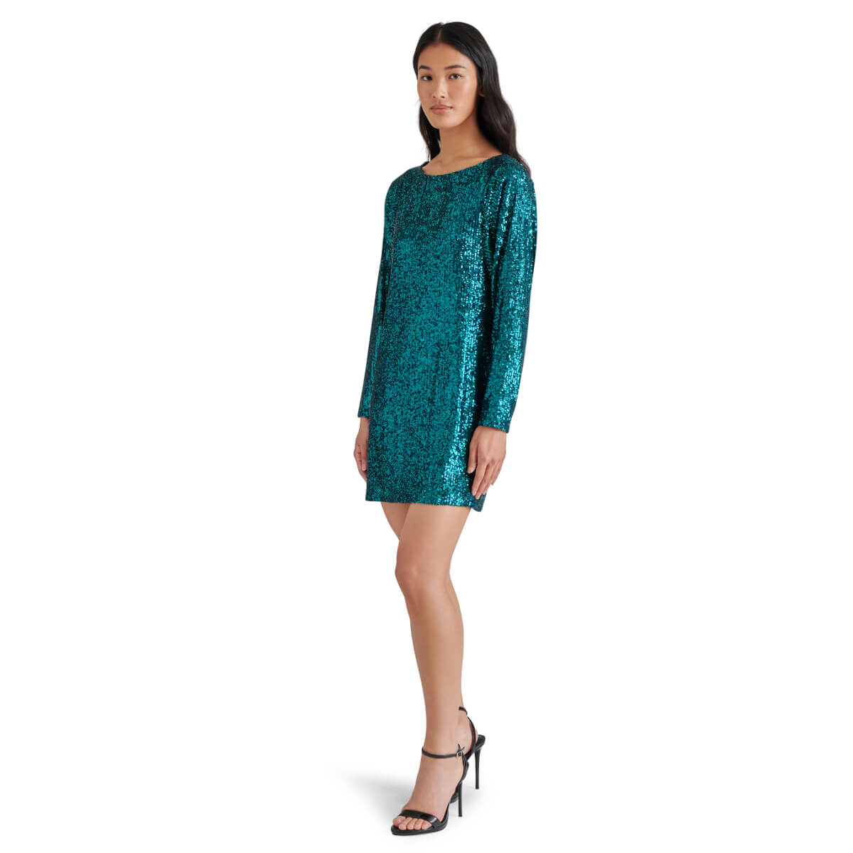 Steve Madden Ginger Sequin Mini Dress teal front | MILK MONEY milkmoney.co | cute clothes for women. womens online clothing. trendy online clothing stores. womens casual clothing online. trendy clothes online. trendy women's clothing online. ladies online clothing stores. trendy women's clothing stores. cute female clothes.