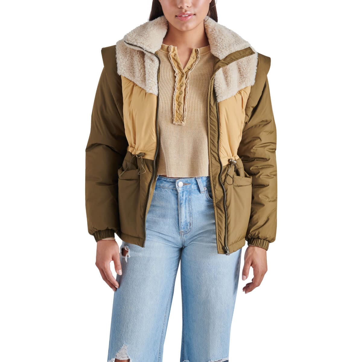 Steve Madden Hana Coat green front | MILK MONEY milkmoney.co | cute jackets for women. cute coats. cool jackets for women. stylish jackets for women. trendy jackets for women. trendy womens coats.
