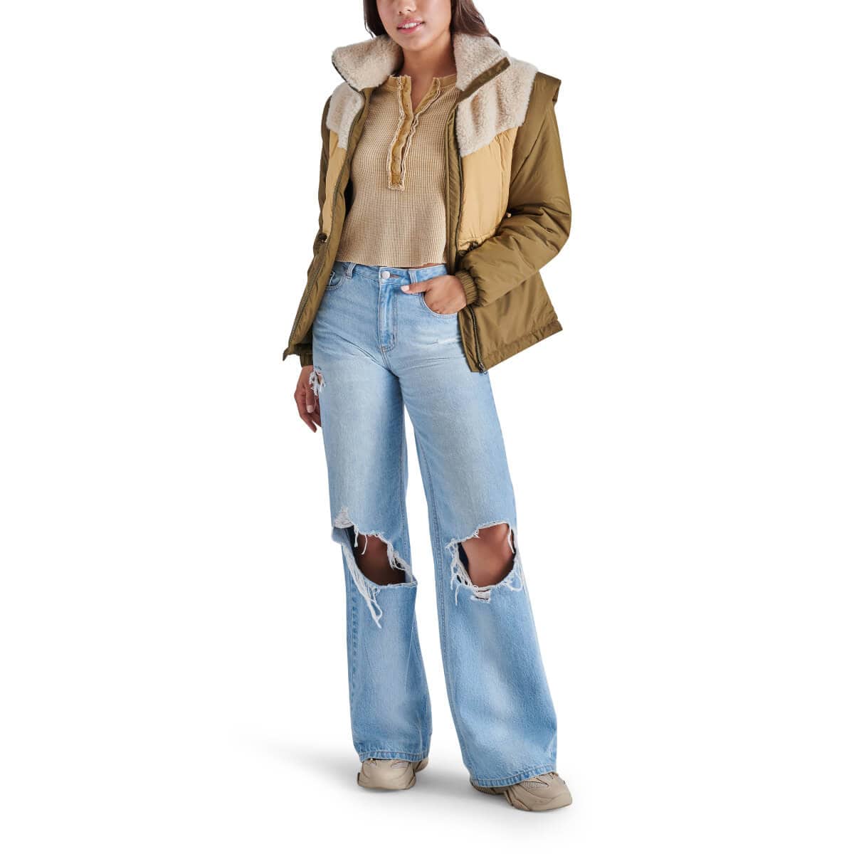 Steve Madden Hana Coat green front | MILK MONEY milkmoney.co | cute jackets for women. cute coats. cool jackets for women. stylish jackets for women. trendy jackets for women. trendy womens coats.