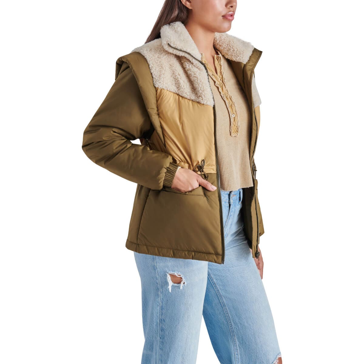Steve Madden Hana Coat green side | MILK MONEY milkmoney.co | cute jackets for women. cute coats. cool jackets for women. stylish jackets for women. trendy jackets for women. trendy womens coats.