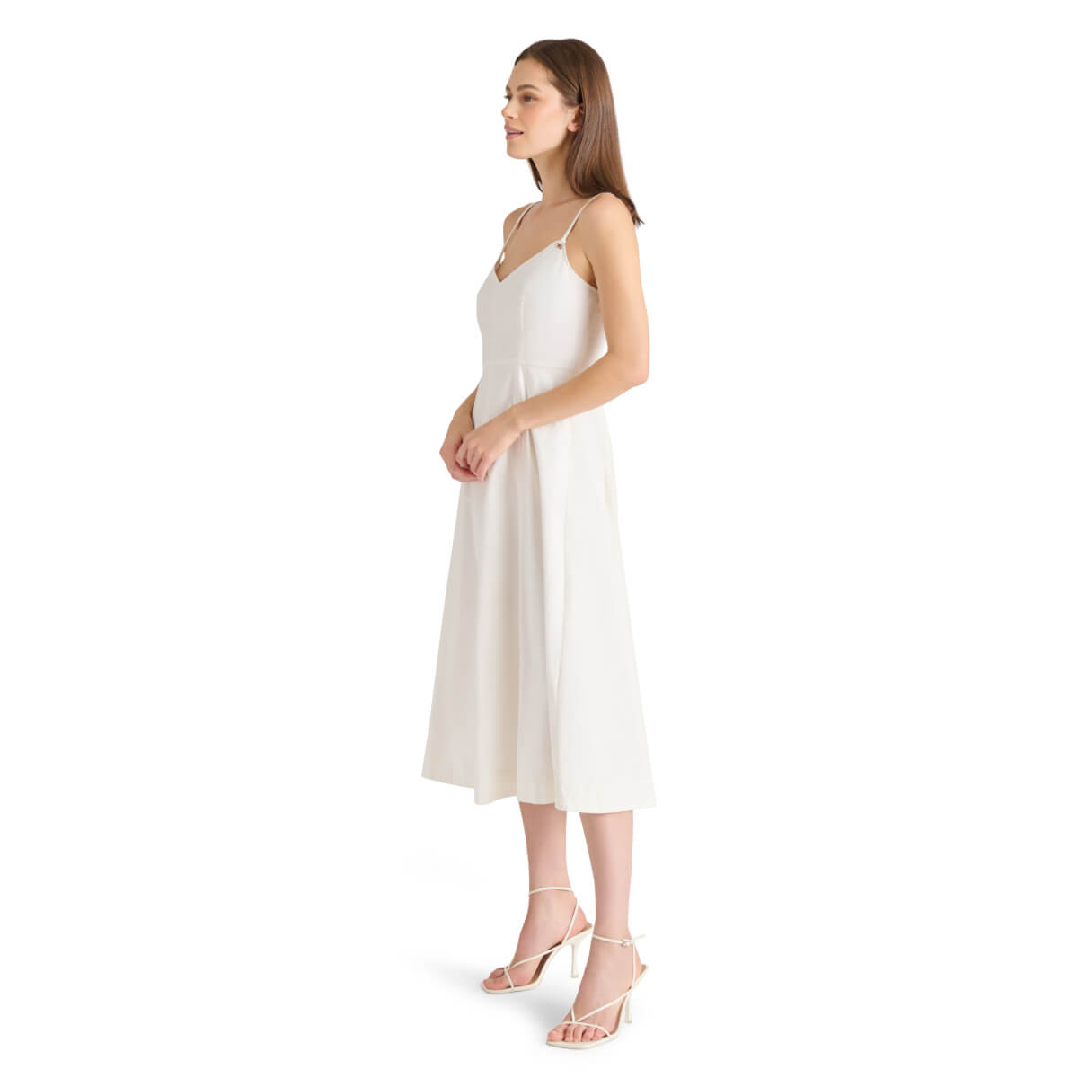 Steve Madden Harley Fit & Flare Midi Dress white side | MILK MONEY milkmoney.co | cute clothes for women. womens online clothing. trendy online clothing stores. womens casual clothing online. trendy clothes online. trendy women's clothing online. ladies online clothing stores. trendy women's clothing stores. cute female clothes.