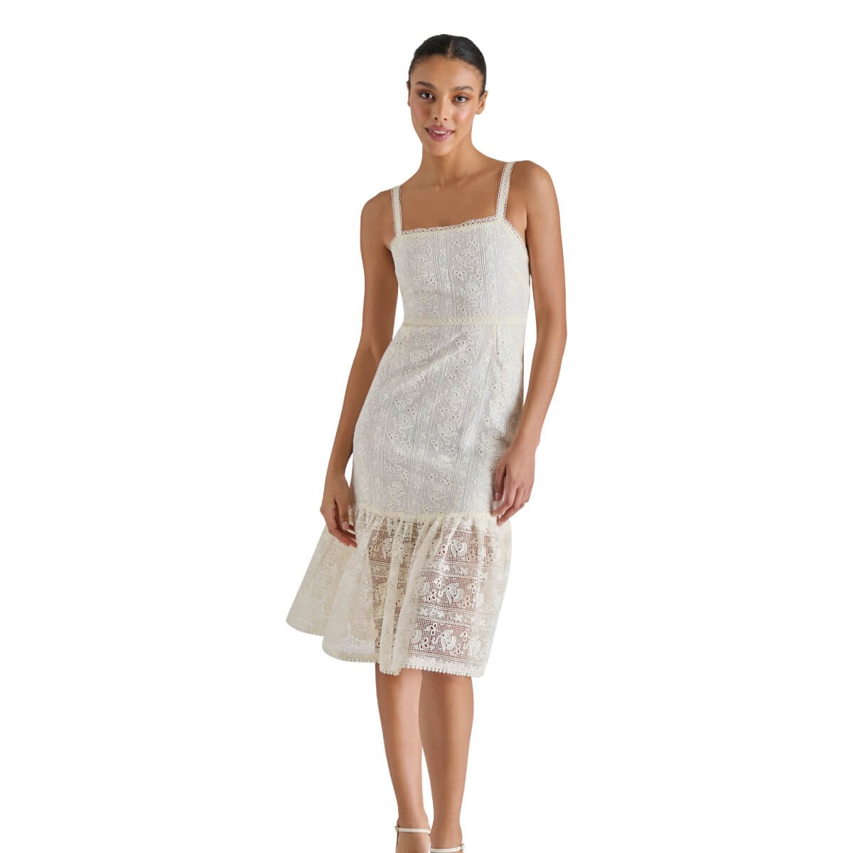 knee length dresses for ladies Steve Madden Hartley Lace Dress in Marshmallow at Nordstrom, Size 8